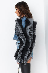 CHICKA CHICKA BOOM BOOM DENIM RUFFLE JACKET