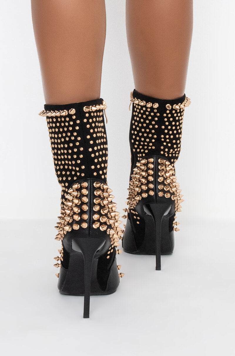 AZALEA WANG DANCIN WITH THE DEVIL STILETTO BOOTIE IN BLACK