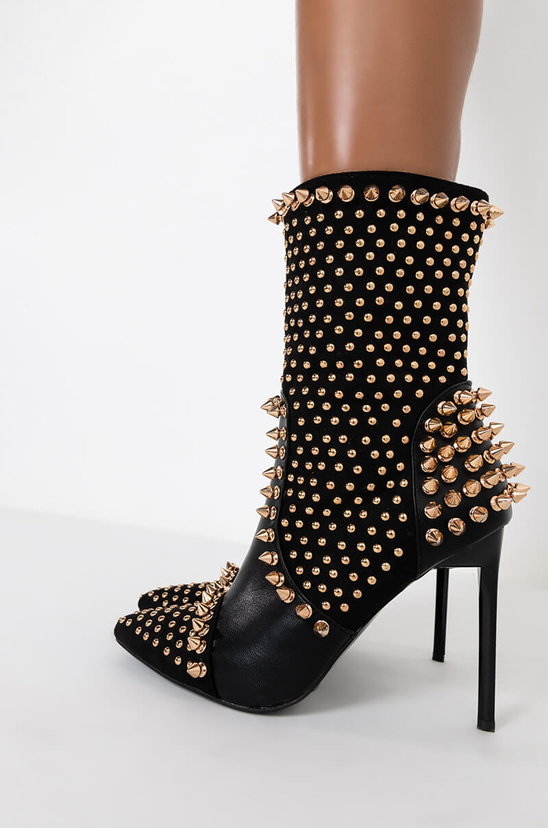 AZALEA WANG DANCIN WITH THE DEVIL STILETTO BOOTIE IN BLACK