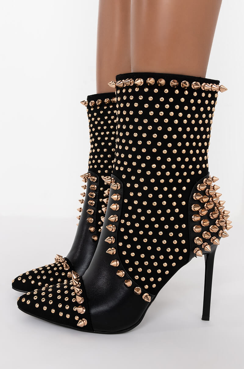 AZALEA WANG DANCIN WITH THE DEVIL STILETTO BOOTIE IN BLACK