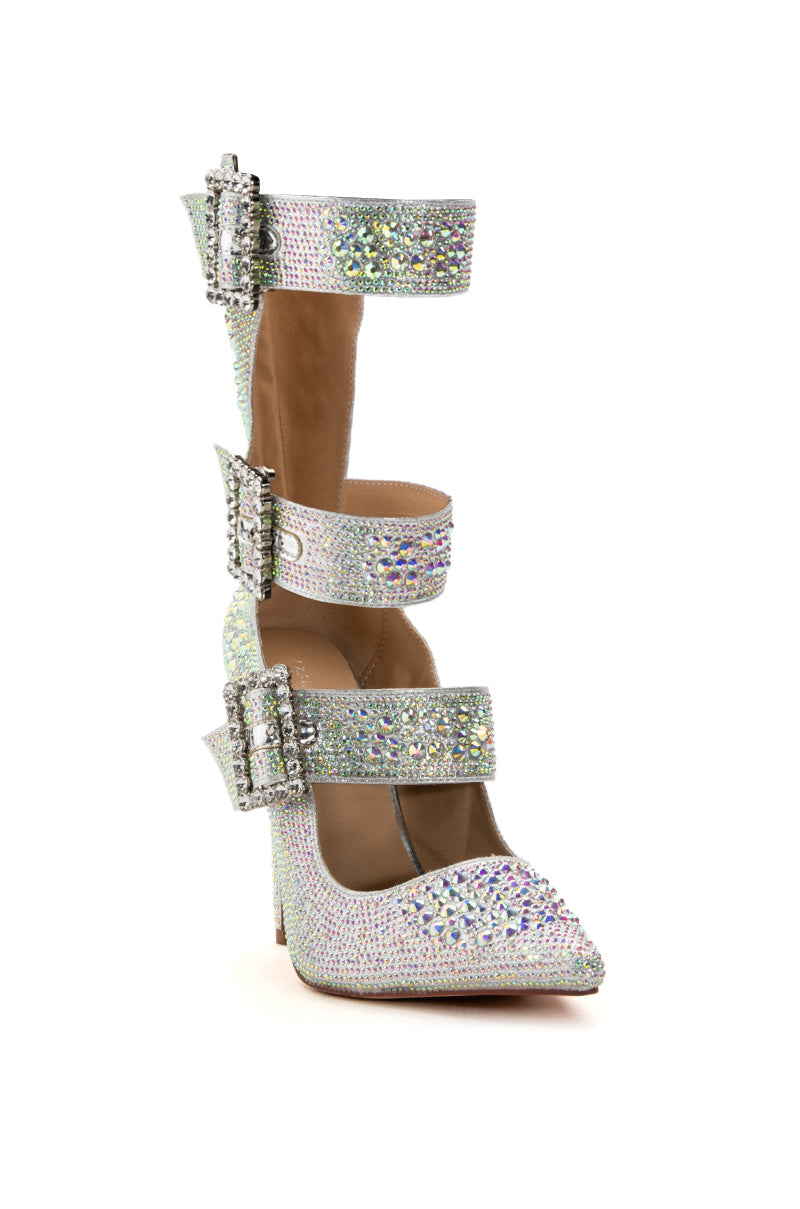 AZALEA WANG JENNA EMBELLISHED PUMP IN SILVER