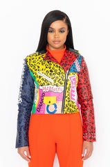 AZALEA WANG WONKA COLORS MOTO JACKET