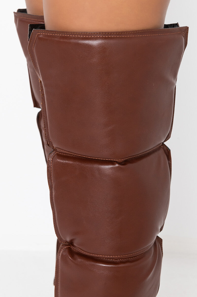 AZALEA WANG YOU WERE JUST A LOVER STILETTO BOOT IN BROWN
