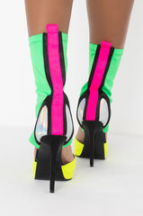AZALEA WANG YOUR BODY ON MINE STILETTO BOOTIE IN MULTI