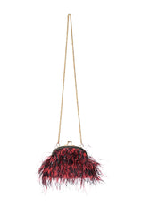 AZONTINA RED FEATHER PURSE
