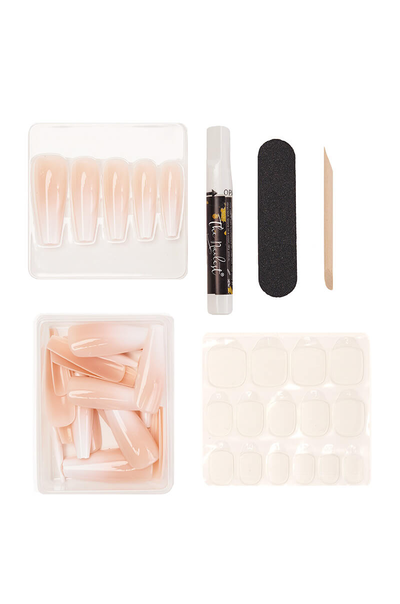 BABY BOOMER LONG COFFIN LUXURY PRESS ON NAILS