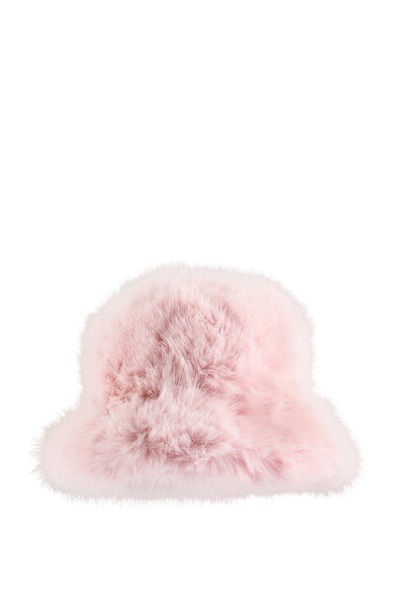 BABY IT'S COLD OUTSIDE FAUX FUR BUCKET HAT