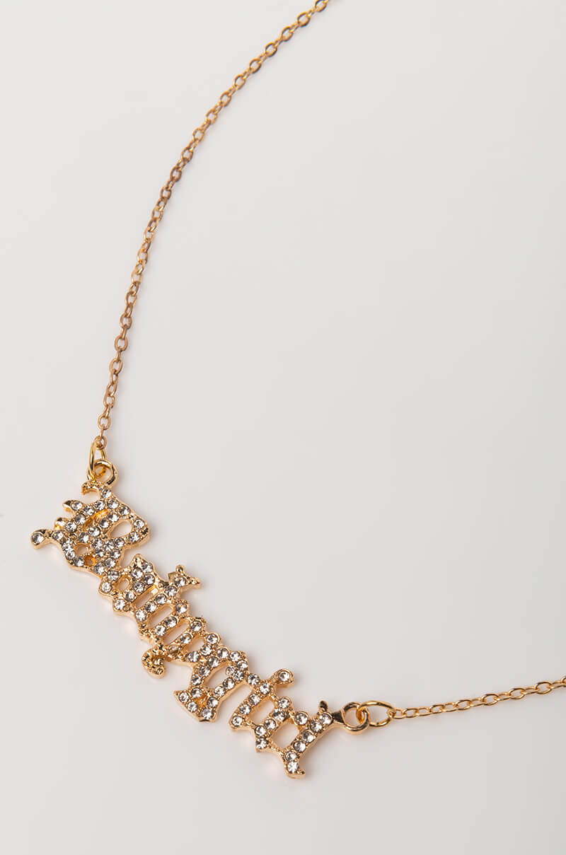 BABYGIRL PAVE NAME PLATE NECKLACE
