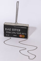 BAD BITCH CREDIT RHINESTONE CLUTCH