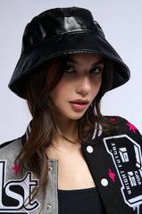 BASIC BLACK PU HAT