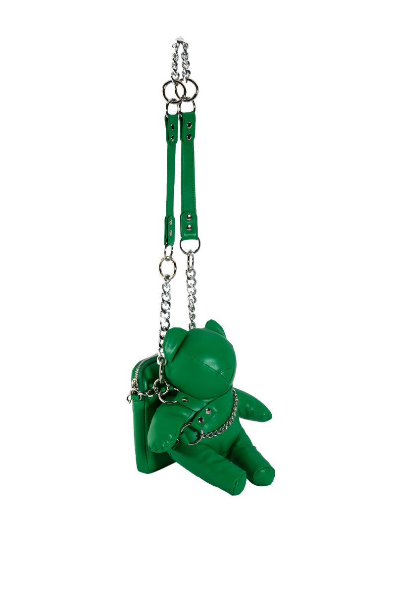 BEAR DOWN PURSE IN GREEN