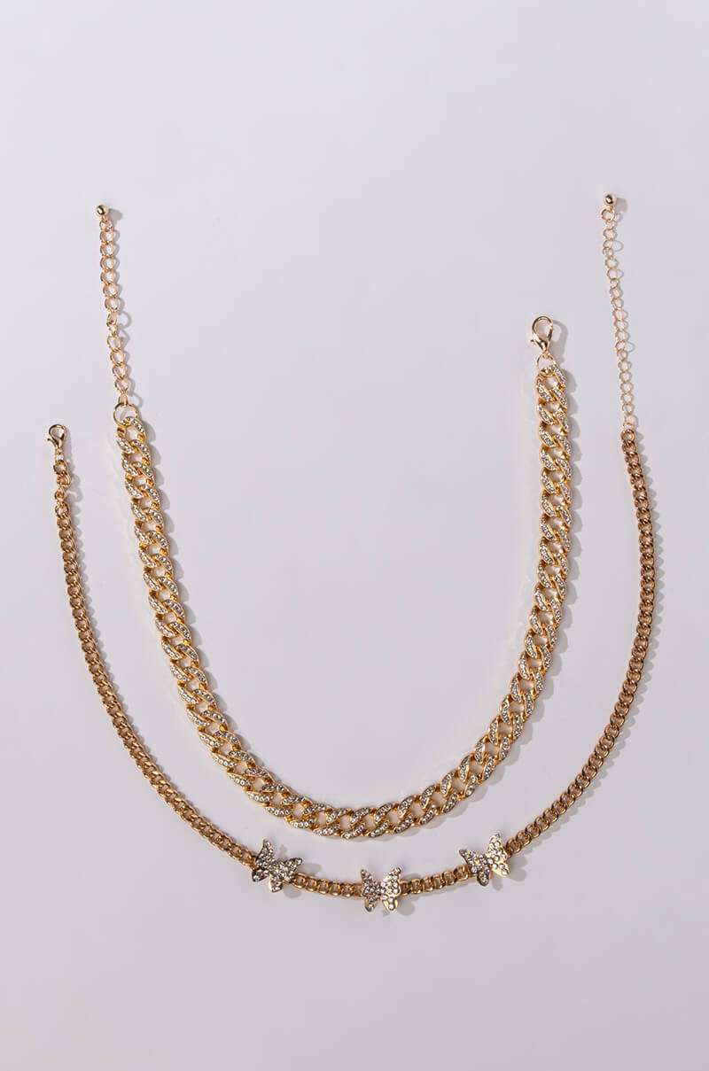 BEAUTIFUL WINGS GOLD CHOKER NECKLACE SET