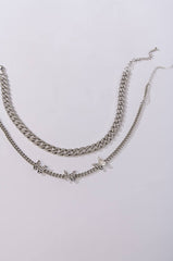 BEAUTIFUL WINGS SILVER CHOKER NECKLACE SET
