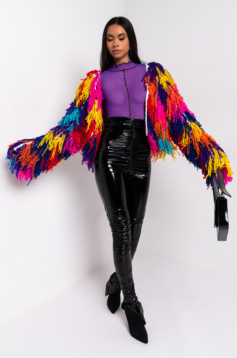 BEFORE I LOVE U FRINGE CARDIGAN MULTI
