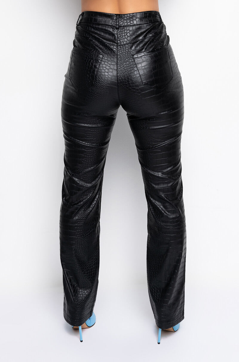 BESAME HIGH WAISTED CROC SKINNY PANTS