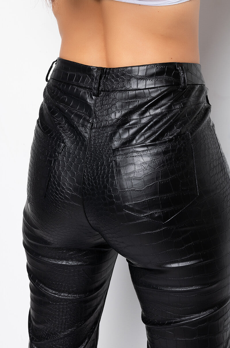 BESAME HIGH WAISTED CROC SKINNY PANTS