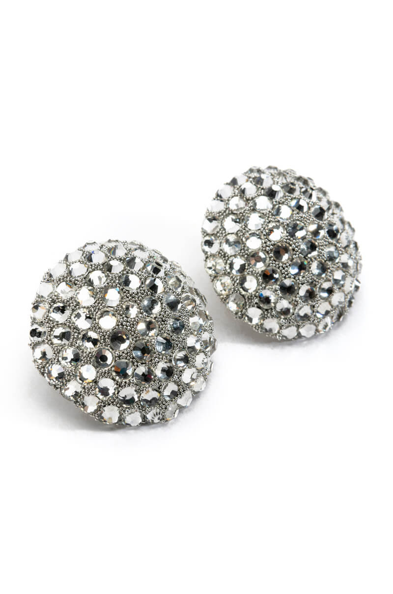 BIG BABY RHINESTONE STUD IN SILVER