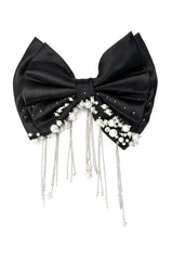 BIG BOW WITH RHINESTONES AND CHAINS