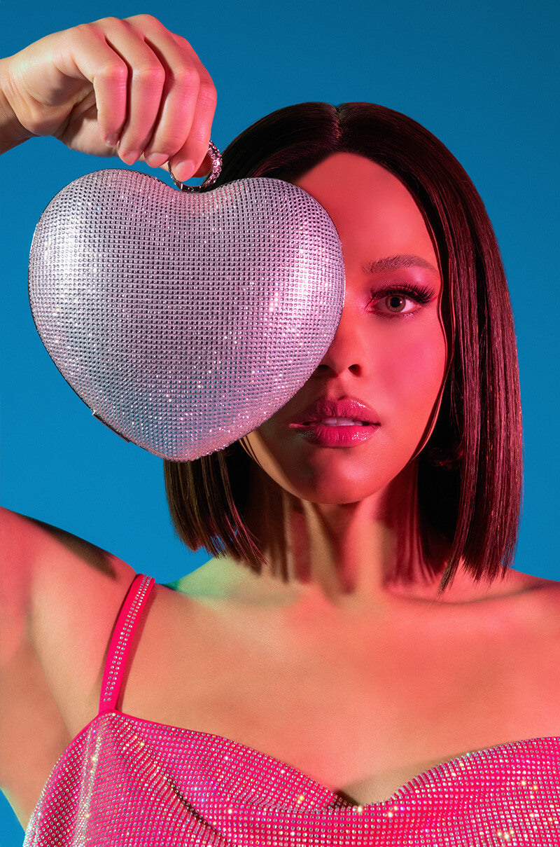 BIG OL HEART RHINESTONE CLUTCH