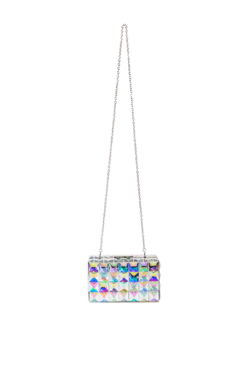 BIG SPENDER CRYSTALIZED BOX CLUTCH
