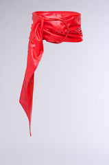 BIGGER IS ALWAYS BETTER PU BELT IN RED