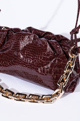 BINDI CROC BROWN BAGUETTE BAG