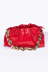 BINDI CROC RED BAGUETTE BAG