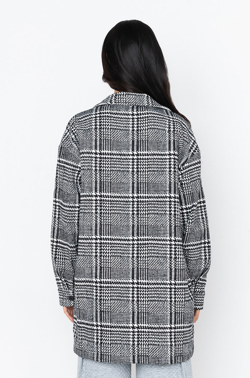 BING PLAID LONG JACKET TRENCH