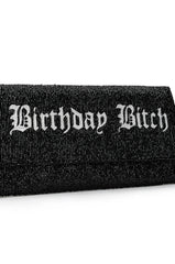 BIRTHDAY BITCH BEADED CLUTCH