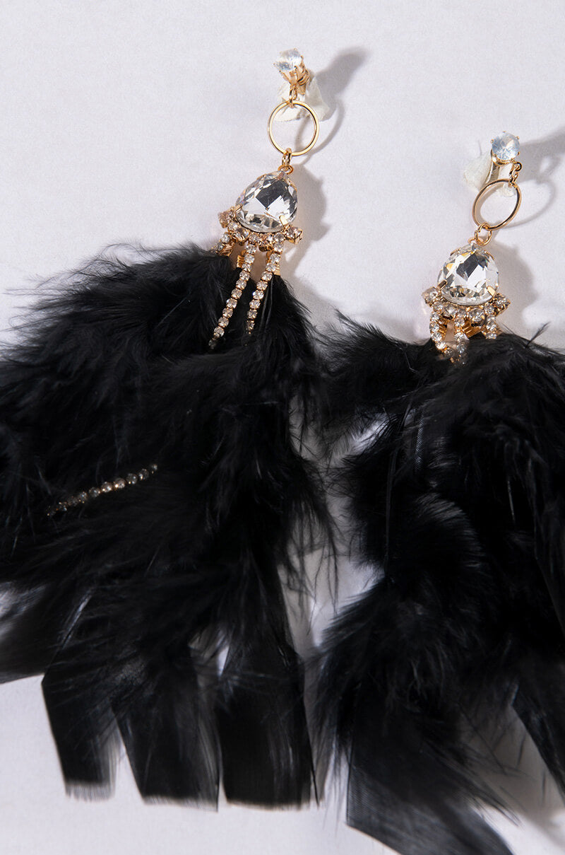 BLACK SWAN DANGLE EARRING
