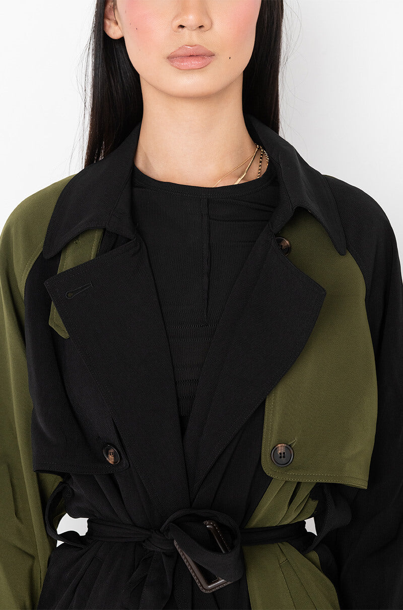 BLEEKER STREET TWO TONE TRENCH COAT