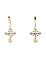 CROSS MEDALLION EARRING