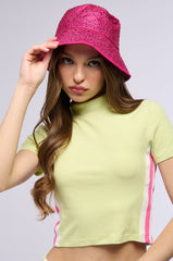 BLING IS BETTER BUCKET HAT IN HOT PINK