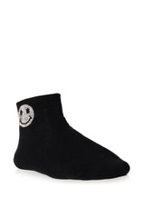 BLING SMILEY FACE SOCKS IN BLACK