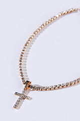 BLING STONE CROSS NECKLACE