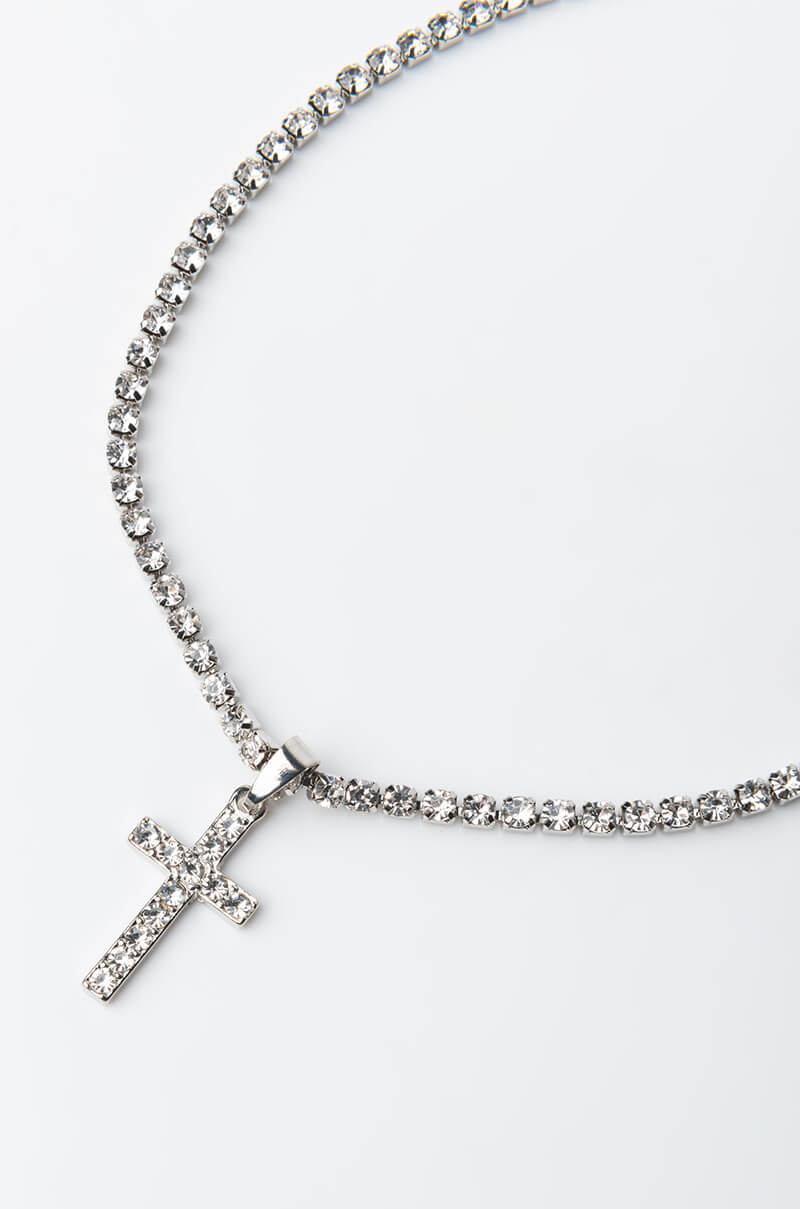 BLING STONE CROSS NECKLACE