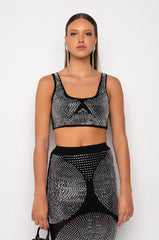 BODIED RHINESTONE CROP TOP
