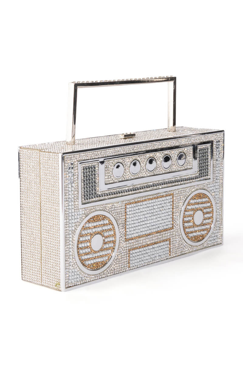 BOOM BOX EMBELLISHED NOVELTY BAG