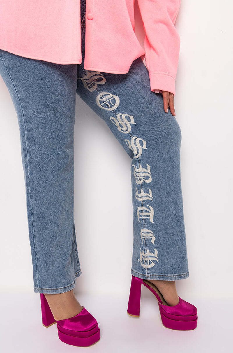BOSS BITCH HI-RISE STRAIGHT JEANS
