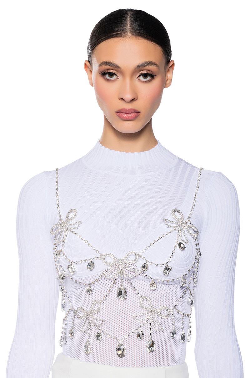 BOWS ON BOWS BLING BODY CHAIN
