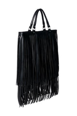 BRADLEY KATE OLSEN OVERSIZED FAUX LEATHER FRINGE TOTE