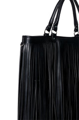 BRADLEY KATE OLSEN OVERSIZED FAUX LEATHER FRINGE TOTE