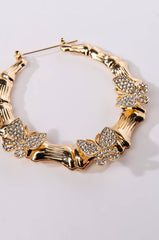BUTTERFLIES AND BAMBOOS HOOP EARRINGS