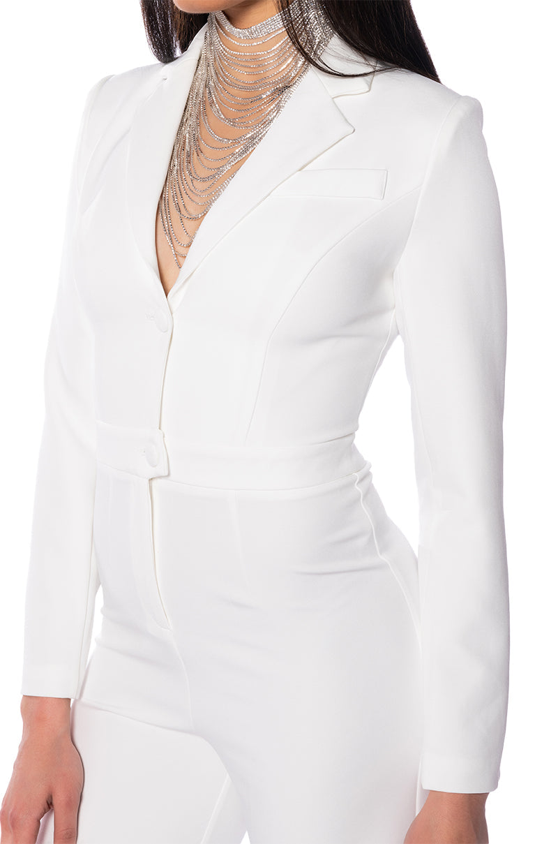CALISTA LONG SLEEVE BLAZER JUMPSUIT