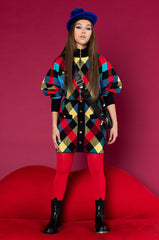 CALL ME KNIT MINI SKIRT RED MULTI