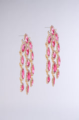 CASCADE RHINESTONE EARRING IN PINK