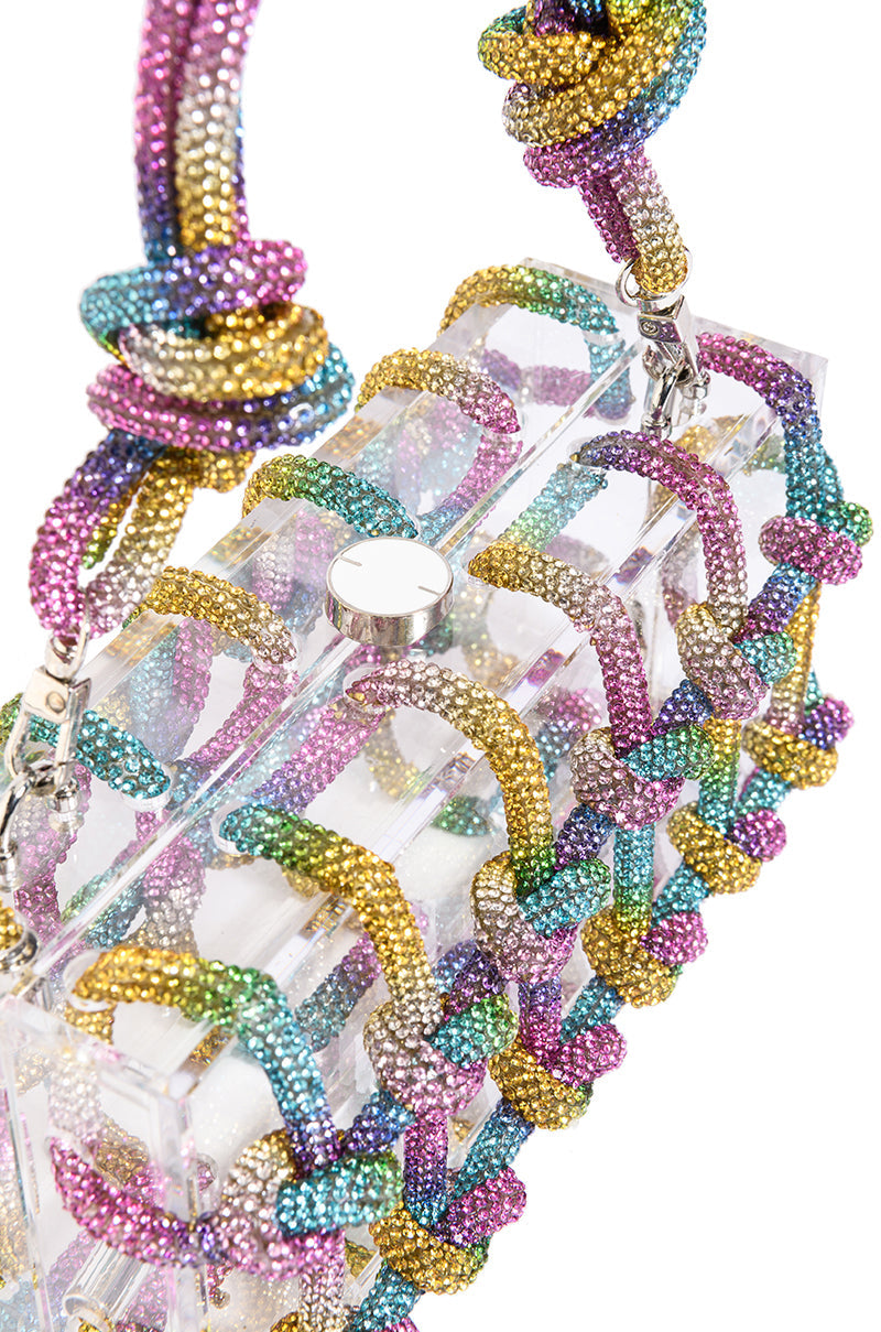 CASEY CLEAR PURSE WITH EMBELLISHMENT IN MULTI