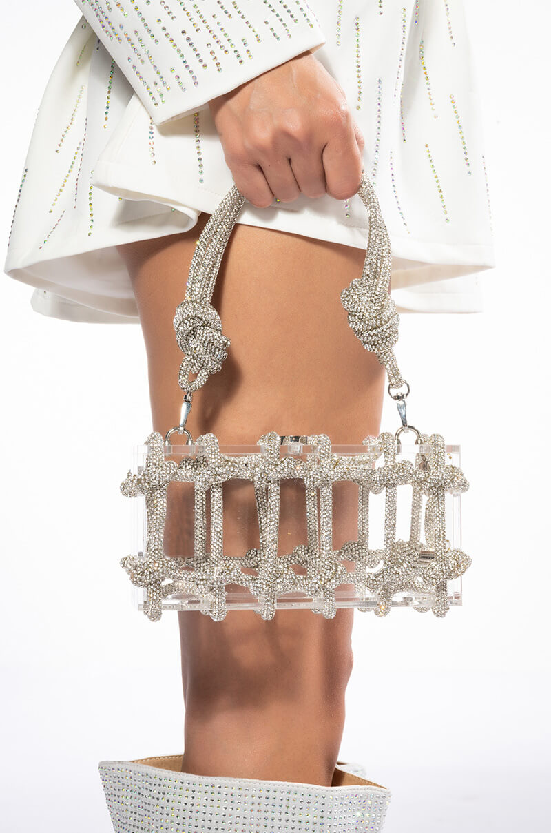 CASEY CLEAR PURSE WITH DIAMOND EMBELLISHMENT