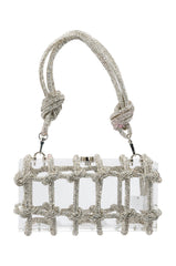 CASEY CLEAR PURSE WITH DIAMOND EMBELLISHMENT