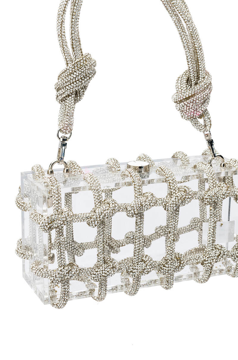 CASEY CLEAR PURSE WITH DIAMOND EMBELLISHMENT